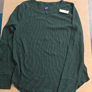 GAP Forest Green Ribbed Long Sleeve Shirt